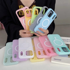 Luxury Candy Matte for Magsafe Case for iPhone 17 Air 16 Pro Max 17Pro Magnetic Clear 2 IN 1 Cover