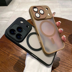 Matte Translucent Magnetic Case For iPhone 17 16 Plus Pro Max For Magsafe Camera Protection Case Bumper
